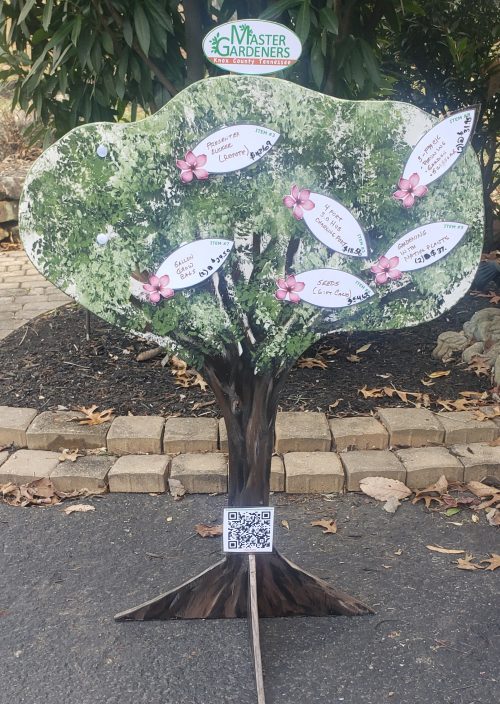 Picture of wooden giving tree with leaves